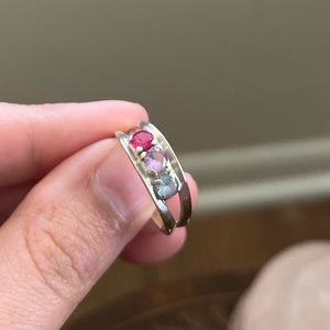 14k Gold Ruby, Topaz, and Sapphire Ring